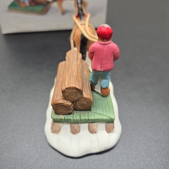 Christmas Valley Collectable Bringing in the Timbers Porcelain Vintage - Picture 6 of 12